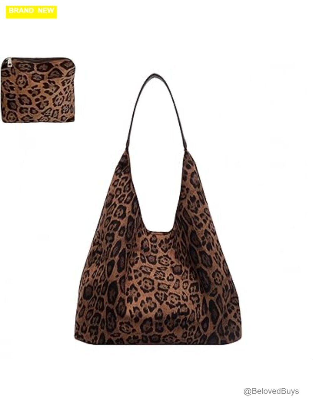 Large Faux Suede Tote Bag with Matching Purse Set